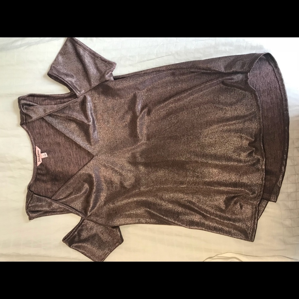 Juicy Couture metallic off the shoulder shirt